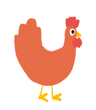 Illustration d'une poule orange