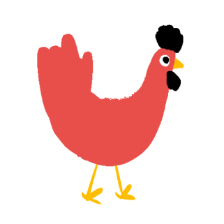 Illustration d'une poule rouge